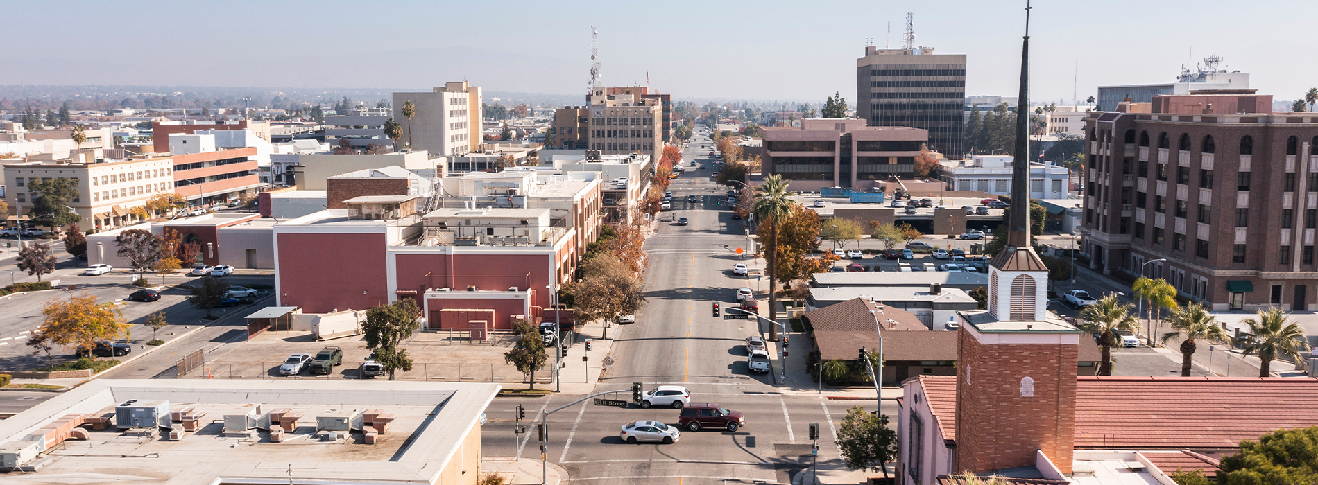 Bakersfield skyline overview